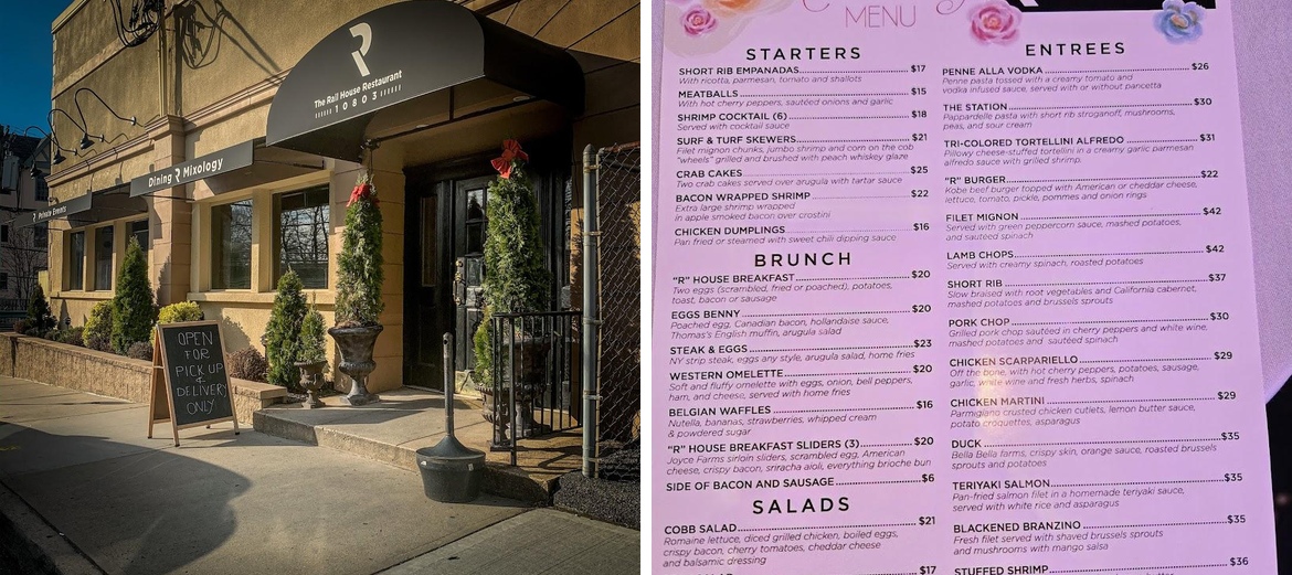 The Rail House Menu
